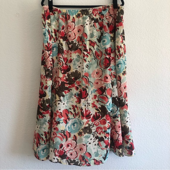 Liz Baker Woman Watercolor Floral Skirt - Picture 2 of 4